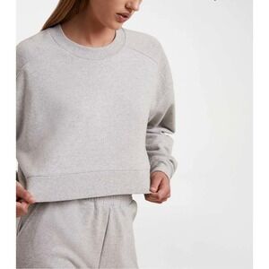 Nuuds gray cropped French terry oversized sweatshirt Medium Large‎